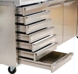 thumbnail of Romux® Pizzatisch 2 Türen und 7 Schubladen 200x80 cm mit Arbeitsfläche aus Granit mit Umluftkühlung | Pizzakühltisch aus Edelstahl