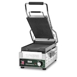 thumbnail of Waring tostiera/piastra panini in acciaio inox, 59x26x31cm, con piastra in ghisa rigata, 1800w, argento