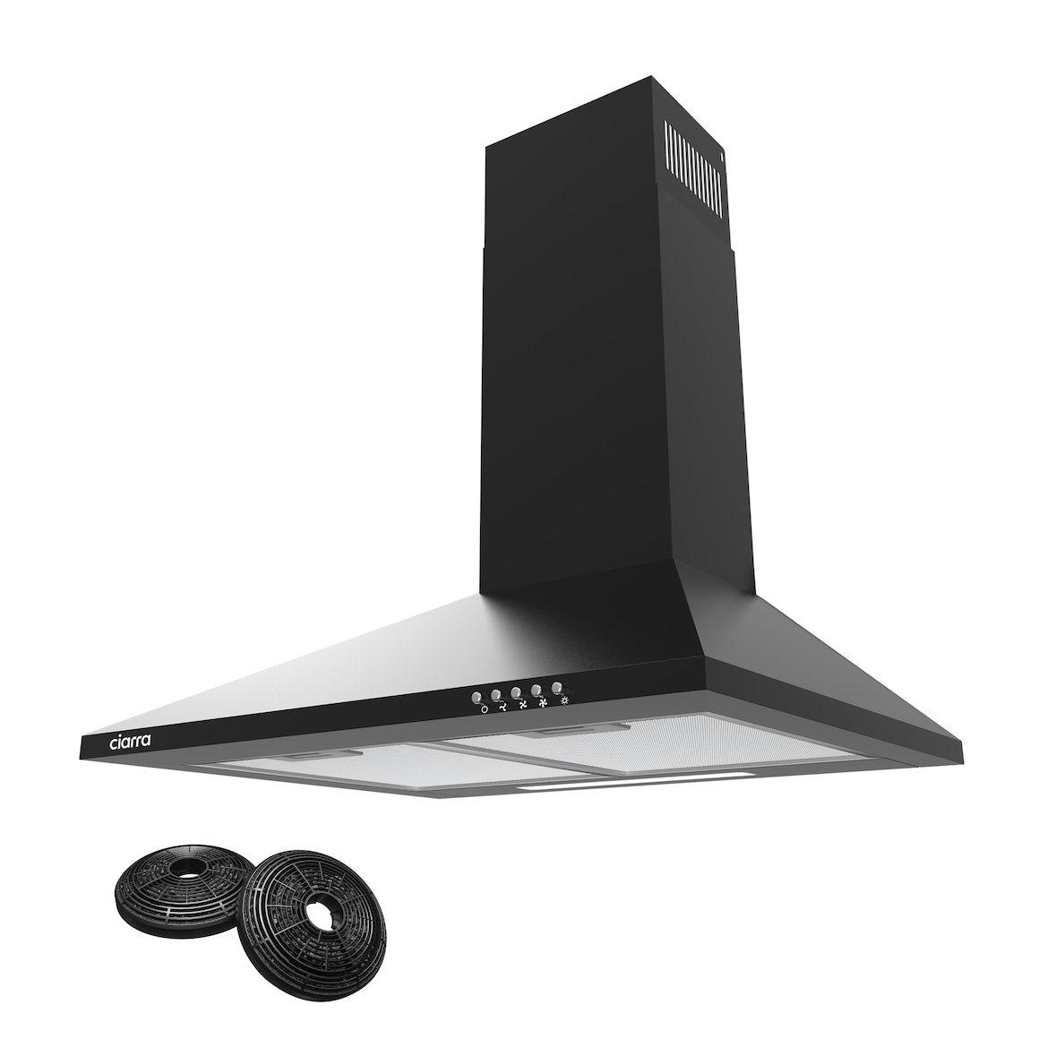Hotte aspirante murale CIARRA A++ 370 m³/h 60 cm, pyramidale, 3 niveaux VMB6201
