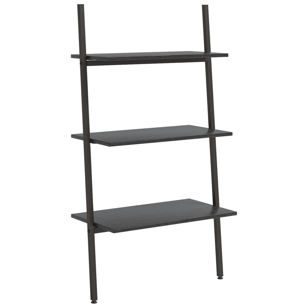 vidaXL Ladderrek met 3 schappen 64x34x116 cm zwart