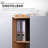 thumbnail of bümö Schwebetürenschrank, Sideboard Grau/Silber - Büromöbel Sideboard Holz 160cm breit, 42cm schmal, Büro Schrank mit Schwebetür für Flur oder als