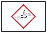thumbnail of Schild Instabile explosive Stoffe Symbol Explosion A4 Rückseite selbstklebend