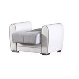thumbnail of Dmora Divano letto Enrique, Poltrona contenitore da salotto, trasformabile in letto , 97x84h91 cm, Bianco e Grigio Chiaro