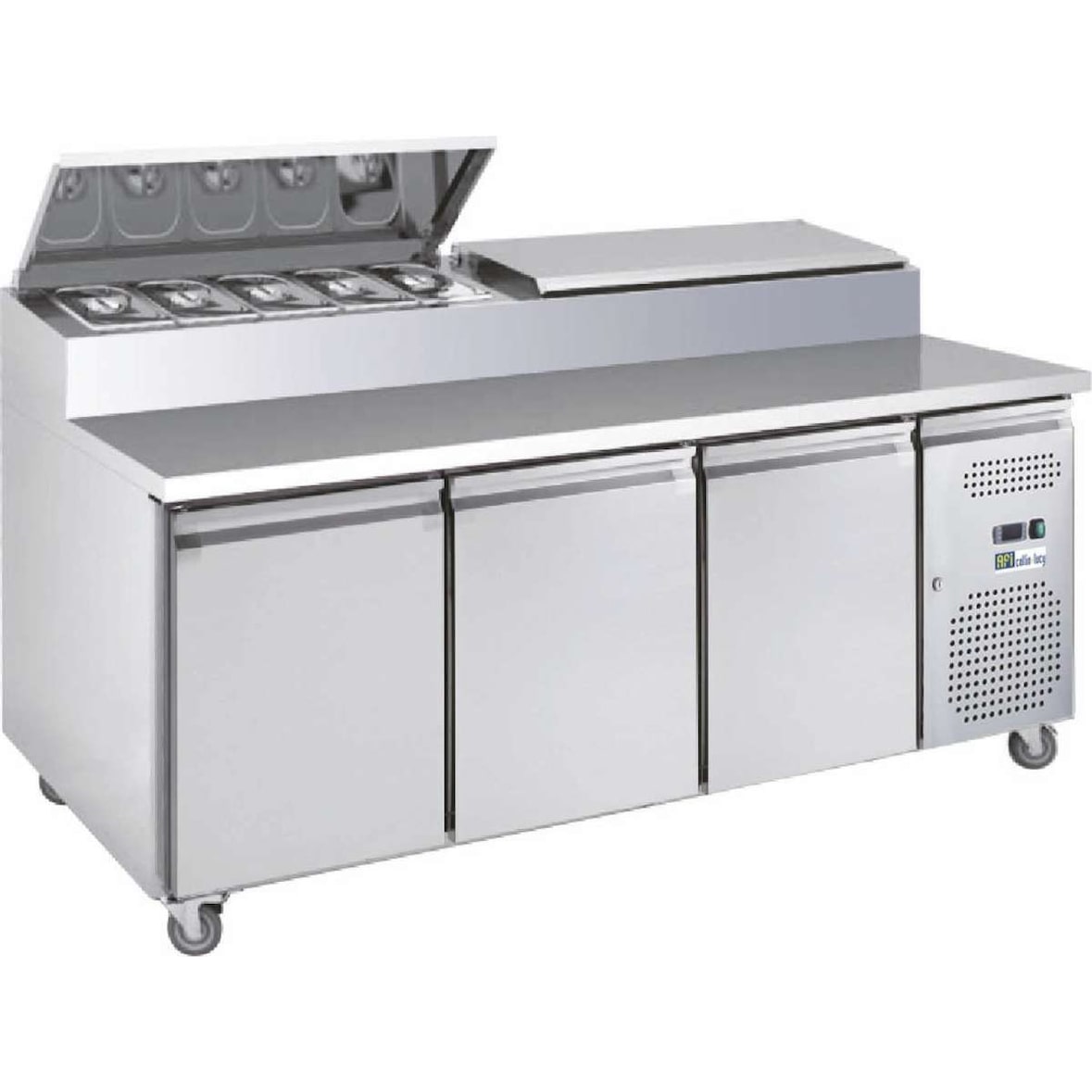 A.C.L - Table réfrigérée 3 portes - 417 L - 1795 x 700 x 1085 mm - Finition Inox évaporateur traité
