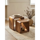 thumbnail of Moderne Akazie Satztische 2er Set, Massivholz - Vielseitig & Handgefertigt. 43x36x43 cm | Kadima Design