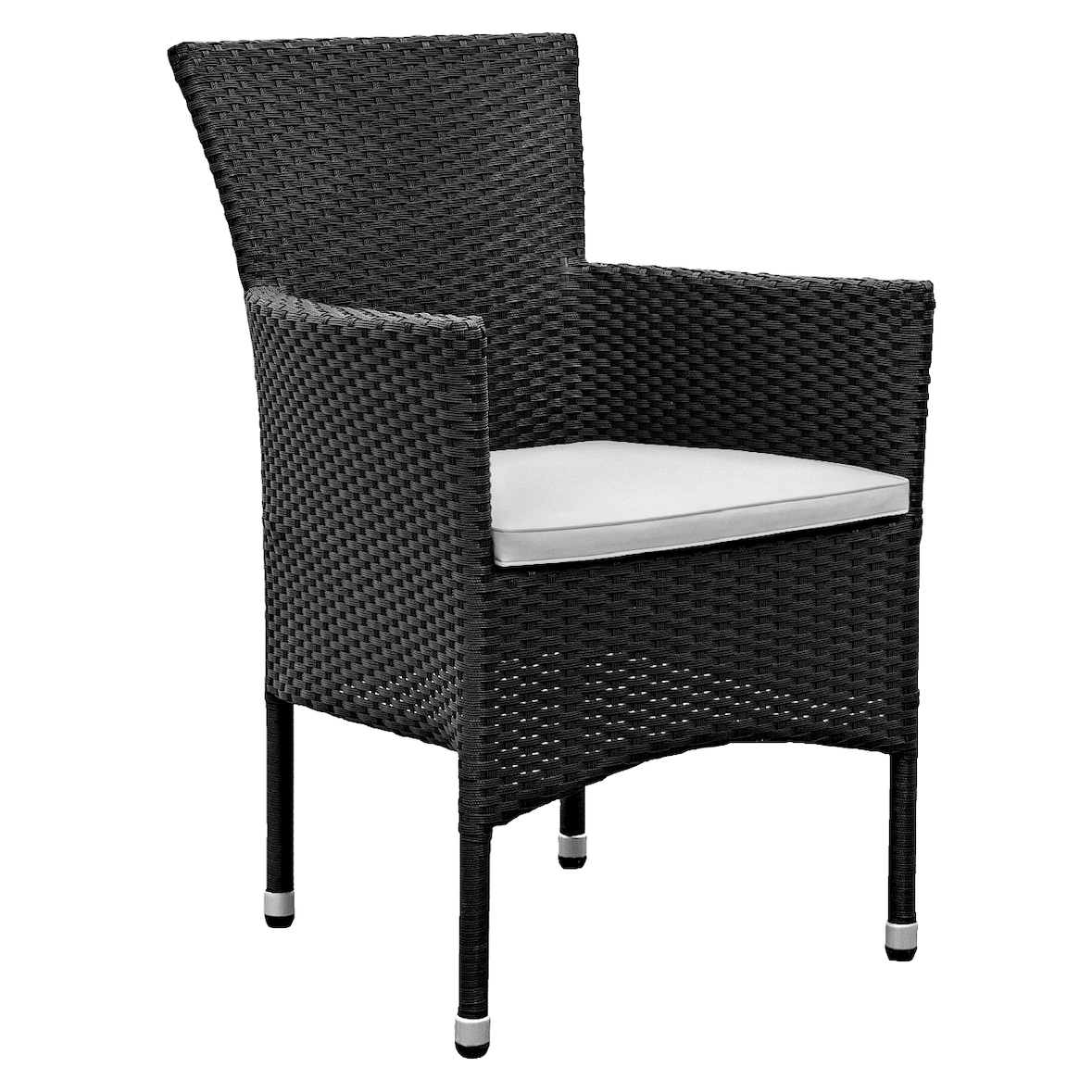 METRO PROFESSIONAL Poltrona impilabile con cuscino Noelani, polyrattan, nero
