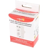 thumbnail of 2-fach Steckdosenadapter mit 2 USB Ladeanschlüssen, max. 2,1A Ladestrom