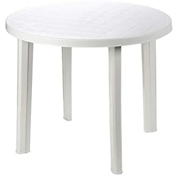 Mesa Redonda Color Blanco 90X90X72Cm Ipae Progarden