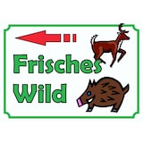 thumbnail of Verkaufsschild Schild Frisches Wild links A2 Rückseite selbstklebend