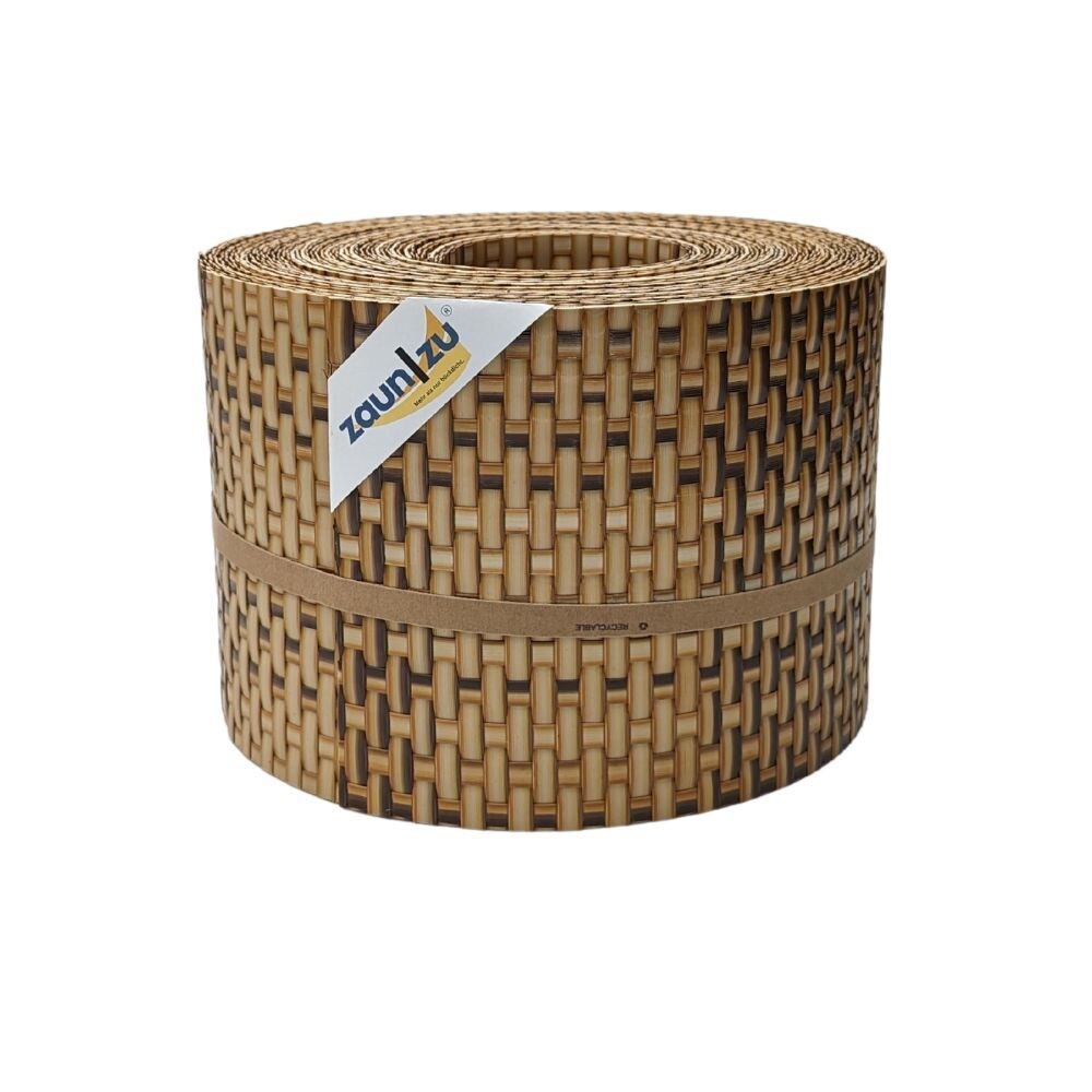 zaun|zu Sichtschutz Rattan für Doppelstabmatten UV-beständig Stroh 10x 2,55m
