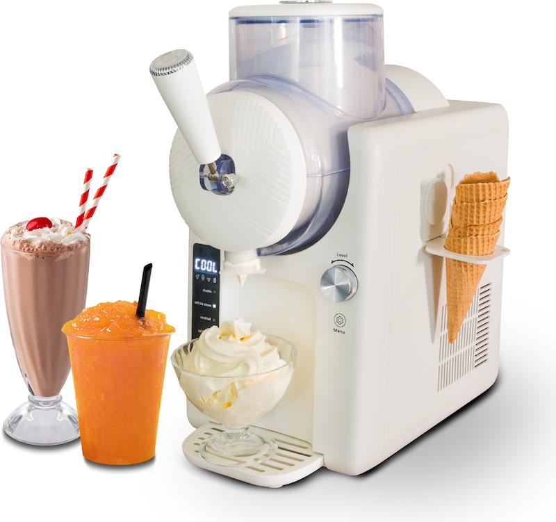 Unold 48950 2-in-1 Slush- und Softeismaschine Sofie mit 1,5L Füllmenge für Softeis, Slushies, Frozen Cocktails, Frappés, Milchshakes