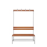 thumbnail of Einseitige Sitzbankgarderobe mit Schuhrost, 400/1825 x 1200 x 400 mm, lichtgrau/buche