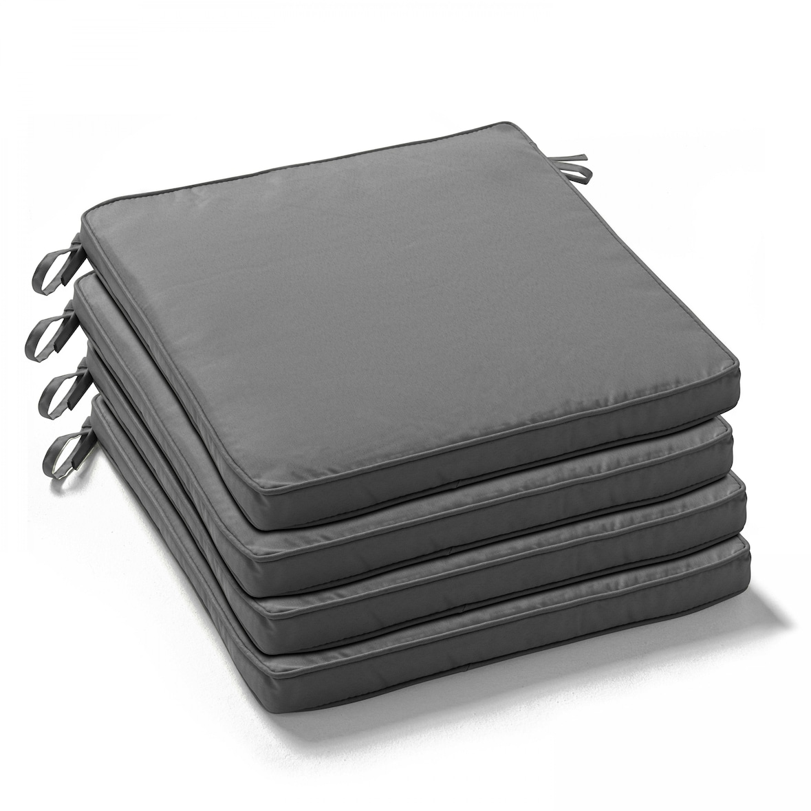 Set van 4 grijze polyester stoelhoezen 40x40x3 cm