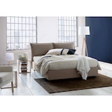 thumbnail of Dmora Dabdelli Doppelbett, Bettkasten mit Stoffbezug, 100 % Made in Italy, Öffnung vorne, geeignet für Matratze 160 x 200 cm, Taupe