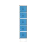 thumbnail of Rocada taquilla soldada 30cm (300mm) 1 modulo 5 puertas cuerpo blanco ral9010 + puertas azul ral5009
