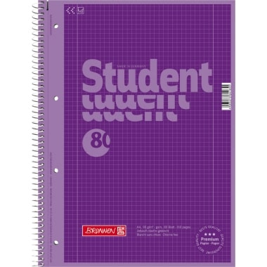 BRUNNEN Collegeblock 1067928160 DIN A4 80Bl. kariert purple