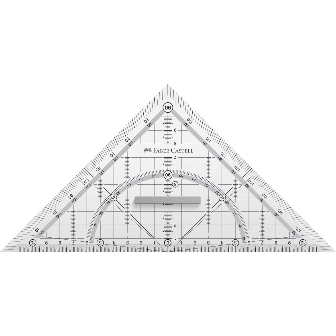 Faber-Castell 171010 Geometriedreieck GRIP groß Kunststoff 22 cm durchsichtig(S-P)