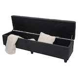 thumbnail of Aufbewahrungs-Truhe Kriens XXL, Sitzbank Bank, Stoff/Textil, 45x180x45cm ~ dunkelgrau