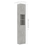 thumbnail of vidaXL Badezimmerschrank Betongrau 32x25,5x190 cm Holzwerkstoff