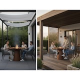 thumbnail of PURLINE Barbacoa redonda en acero corten con plancha de acero, grill y tablero de madera EFP59CO WOOD