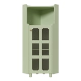 thumbnail of Merax armario esquinero LED con app, puerta de cristal y estante abierto, 63.5 x 34.5 x 124 cm, verde