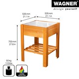 thumbnail of WAGNER GreenFAMILY Hochbeet GreenBOX Light - 53,5 x 53,5 x 70 cm, Massivholz kastanie, Regalboden&Pflanztasche- 25038001