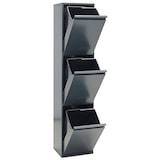 thumbnail of ARREGUI Basic CR304-B Recycling Abfalleimer / Mülleimer aus Stahl mit 3 Inneneimern, 3 Fach Mülltrennsystem, 3 x 17L (51L), anthrazit/ dunkelgrau