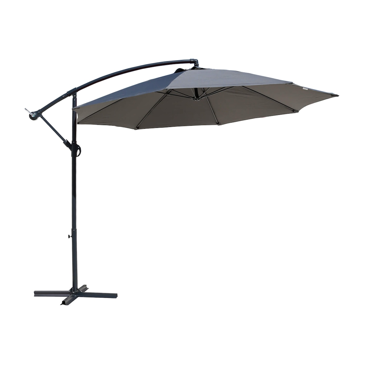 Rebecca Mobili Sonnenschirm mit dezentralem Mast, 3x3 m, Stahl und Polyester, grau
