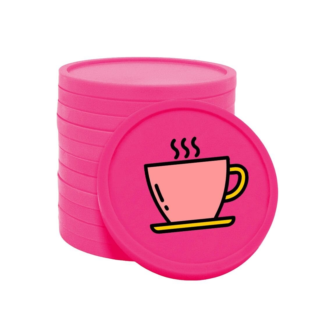 CombiCraft koffiemunten neon roze - Ø29mm enkelzijdig bedrukt - 100 stuks