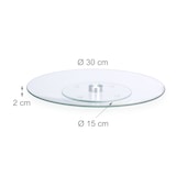 thumbnail of Relaxdays Tortenplatte, 360º drehbar, ∅ 30 cm, zum Servieren & Dekorieren, Kuchen, runder Drehteller, Glas, transparent