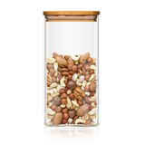 thumbnail of Eckiges Glas mit Bambusdeckel luftdicht Silikonring 6x25x6 cm 500 ml Transparent