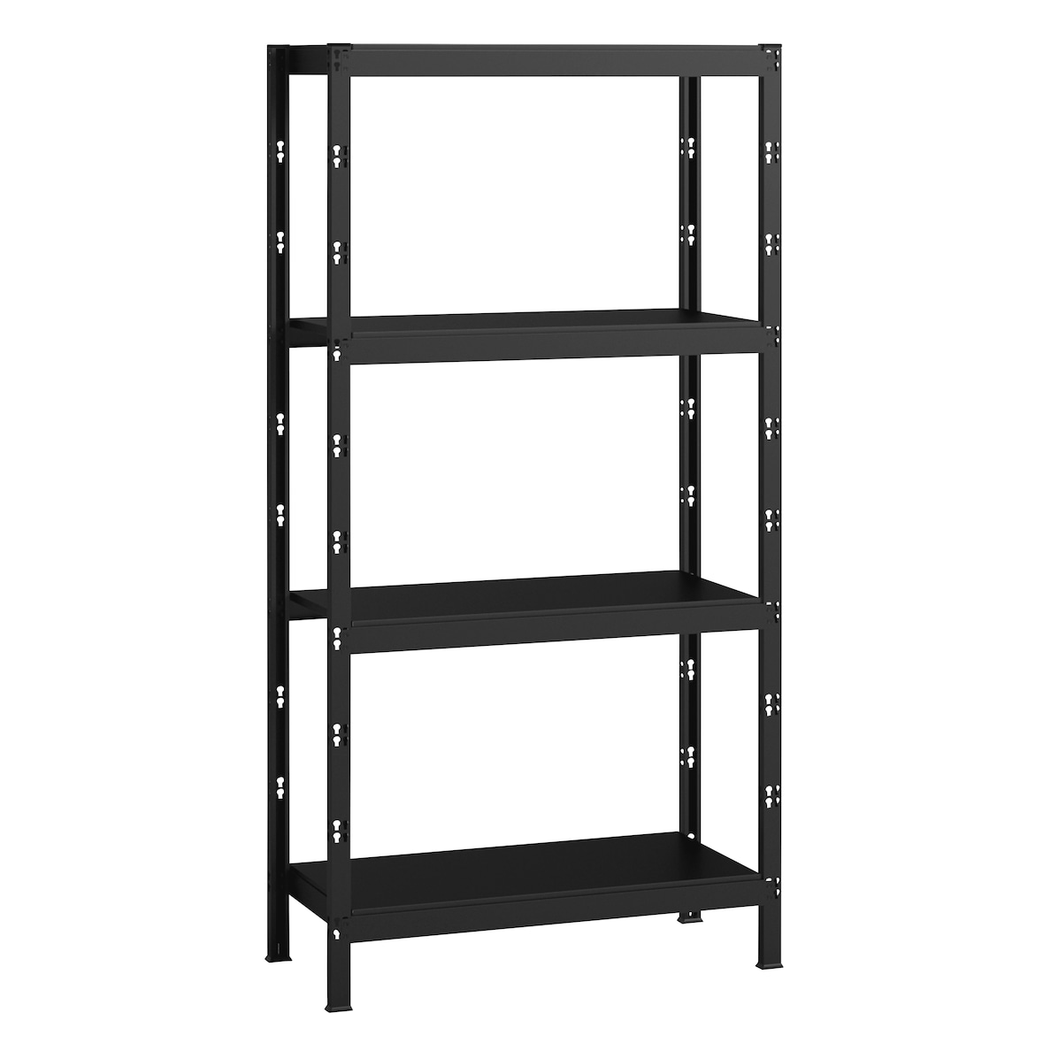 Schulte Regalwelt insteekstelling met 4 planken, 195 x 100 x 35 cm, draagvermogen per niveau 120 kg, zwarte structuur