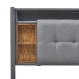 thumbnail of Merax LED Doppelbett 160x200 Polsterbett aus Leinen mit Stauraum-Kopfteil @ 2 Steckdosen @ 2 USB & Lattenrost Grau