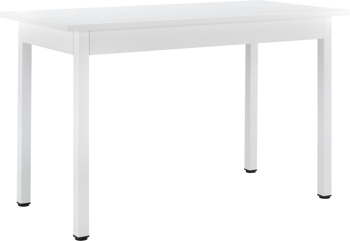Helloshop26 - Küchentisch MDF mit Stahlfurnier 120 cm x 60 cm x 75 cm weiß 03_0004293