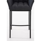 thumbnail of Décoshop26 - Tabouret de bar avec repose-pieds et dossier en tissu gris foncé et pieds métal noir 10_0001174