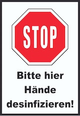 thumbnail of Bitte hier Hände desinfizieren Schild A2 Rückseite selbstklebend