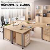 thumbnail of bümö manuell höhenverstellbarer Eckschreibtisch weiß, Schreibtisch L Form 200x120 cm - Eckschreibtisch höhenverstellbar, L Schreibtisch, PC-Tisch