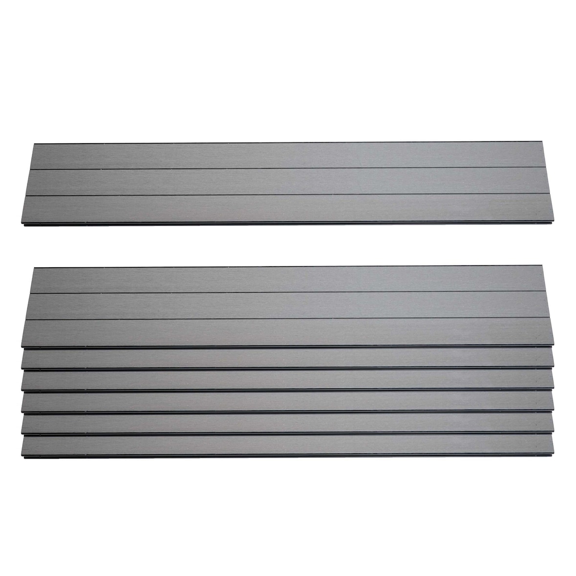 Set di 7 doghe per schermo privacy in WPC Sarthe, pannelli frangivento, circa 1 m², certificati FSC® ~ 90 cm, grigio