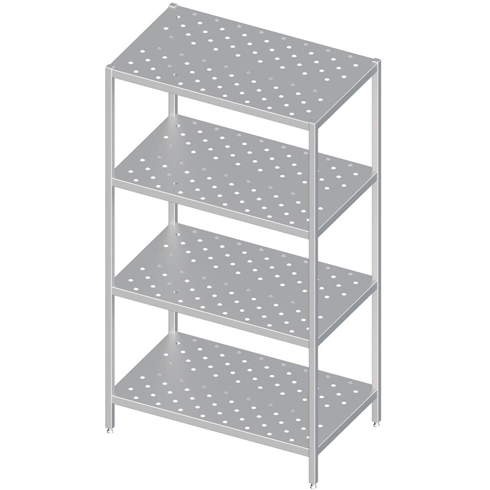 Stalgast Edelstahl Regal mit gelochten Böden, 700x600x1800 mm, verschweißt