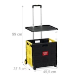 thumbnail of Relaxdays Einkaufstrolley klappbar, bis 35 kg, 50 l Kiste, mit Teleskopgriff, 2 Rollen, Transport Trolley, gelb/schwarz