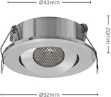 thumbnail of LED Mini Spot Einbaustrahler Unterbauspot Einbauspot Mini Leuchte  1.5w mit Trafo in chrome Rund Ø 52 mm Neutralweiß 4200K