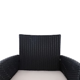 thumbnail of aro Salotto da esterno 4 pezzi, acciaio/vetro/poliestere, 2 poltrone singole, 1 divano a 2 posti, 1 tavolino, nero/beige