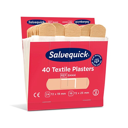 Papstar 60 Sets Cederroth Salvequick Textile Pflaster (40 Stück) braun , Refill