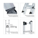 thumbnail of PROREGAL Sprossen-Schiebeleiter 2-teilig ohne Traverse 2x6 Sprossen