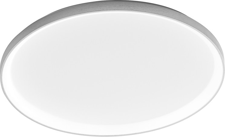 Krizia - Dimmbare 60-W-LED-Deckenleuchte - 5300 lm, 3000 K warmes Licht, Opaldiffusor, satiniertes weißes Aluminium, D. 60 cm, IP20, modernes Design