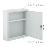 thumbnail of Relaxdays Medizinschrank, abschließbarer Apothekerschrank, für Medikamente, HxBxT: 36 x 31,5 x 10 cm, hängend, weiß/grün