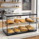 thumbnail of MBH - Neutrale vitrine 55 cm 2 etages voor catering. Neutrale glazen vitrine voor gebak en taarten.