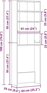 thumbnail of vidaXL Waschmaschinenschrank Grau Sonoma 64x24x190 cm