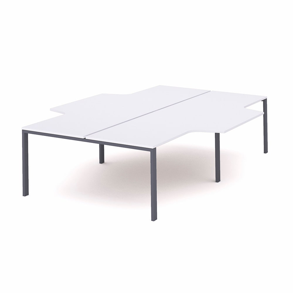 Rocada mesa de oficina serie total con forma de L 360x163x240 antracita / blanco