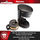 thumbnail of Magefesa Ristretto 600 - Cafetera Eléctrica de 6 Tazas, 600W, Sistema Anti-goteo, Filtro Extraíble, Protector de Sobrecalentamiento, Doble Cierre